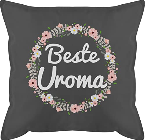 Kissen 50x50 - Oma Großmutter - Beste Uroma Geschenk - 50 x 50 cm - Grau - für omis uromas groseltern weimachtsgeschenke granny omi geschenke geschenk+oma weihnachten grandma urlioma kissenbezug von Shirtracer