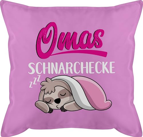 Kissen 50x50 - Oma Großmutter - Omas Schnarchecke mit Faultier - weiß - 50 x 50 cm - Pink - Granny füllung für omi Geschenk sofakissen ostergeschenke bestes Couch EIN muttertagsgeschenke dür von Shirtracer