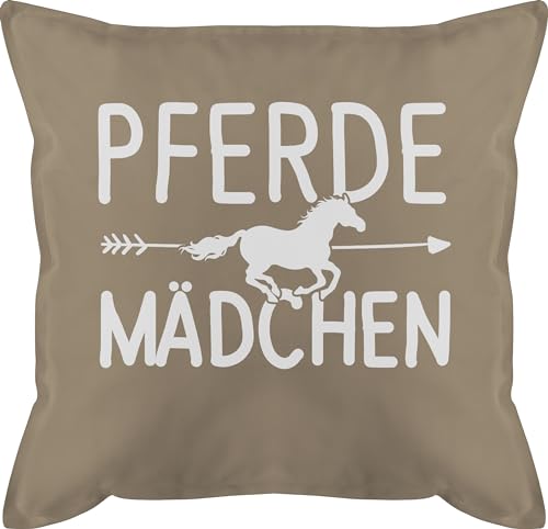 Shirtracer Kissen 50x50 - Pferde Mädchen - Pferdemädchen - 50 x 50 cm - Beige - Reiter und Pferd Geschenk pferdefreund Pferde-Print Pferd. pferdesprüche (Pferd) reitzubehör Pferdesport Frau Reiterin von Shirtracer