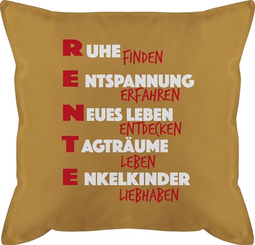 Kissen 50x50 - Rentner Deko Ruhestand - Rente Scribble - 50 x 50 cm - Gelb - pension 2022 für pensionäre abschiedsgeschenke kollegen abschied kollege zur pensionierung rentenbeginn 2023 sprüche von Shirtracer