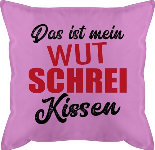 Kissen 50x50 - Statement - Das ist mein Wut Schrei - 50 x 50 cm - Pink - schreikissen! statements wutschrei mit bezug und füllung schreikissen schreien pillow wutkissen kissenbezug schmusekissen von Shirtracer