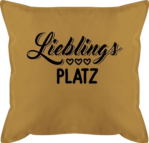 Shirtracer Kissen 50x50 - Statement mit Sprüchen - Lieblingsplatz - Lieblingsort - 50 x 50 cm - Gelb - lustige sprüche Mein Kissenbezug Spruch spruechen zierkissen kissenhülle bezug männerkissen von Shirtracer