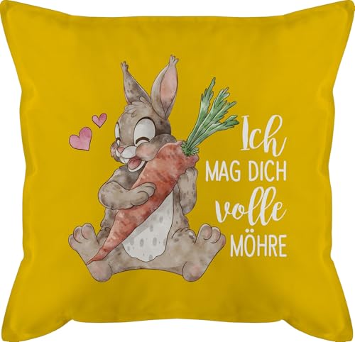 Kissen 50x50 - Statement Sprüchen - Ich mag dich volle Möhre mit Hase weiß - 50 x 50 cm - Gelb - kissenbezug spruch sprüche liebe schmusekissen und fuellung spruechen hasen bezug sofakissen Kissen 50x50 - Statement Sprüchen - Ich mag dich volle Möhre mit Hase weiß - 50 x 50 cm - Gelb - kissenbezug spruch sprüche liebe schmusekissen und fuellung spruechen hasen bezug sofakissen von Shirtracer