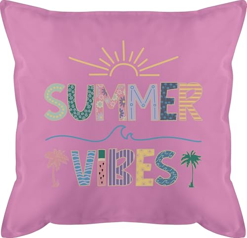 Kissen 50x50 - Statement - Summer Vibes - Palmen Strand Meer Schriftzug Pastell - 50 x 50 cm - Pink - sommermotive kissenüberzug Statement-Kissen Statements Sommer Beach kopfkissen schwarz sprüche Kissen 50x50 - Statement - Summer Vibes - Palmen Strand Meer Schriftzug Pastell - 50 x 50 cm - Pink - sommermotive kissenüberzug Statement-Kissen Statements Sommer Beach kopfkissen schwarz sprüche von Shirtracer