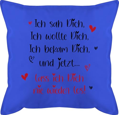 Kissen 50x50 - Valentinstag Ideen - Ich sah Dich ich wollte Dich ich bekam Dich - Partner Geschenke Ich liebe Dich Pärchen Geschenk für Ihn Sie Männer Frau - 50 x 50 cm - Blau - meines lebens von Shirtracer