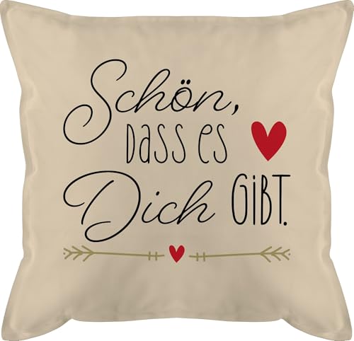 Kissen 50x50 - Valentinstag Partner Ideen - Schön dass es dich gibt - 50 x 50 cm - Beige Natur - geschenke jahrestag geschenk fuer ihn walentinstag freundin mit füllung euch lieblingskissen Kissen 50x50 - Valentinstag Partner Ideen - Schön dass es dich gibt - 50 x 50 cm - Beige Natur - geschenke jahrestag geschenk fuer ihn walentinstag freundin mit füllung euch lieblingskissen von Shirtracer