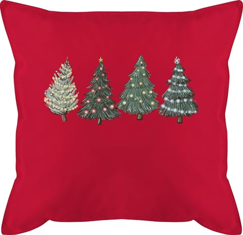 Shirtracer Kissen 50x50 - Weihnachtskissen Christmas Geschenke - Weihnachtsbäume - 50 x 50 cm - Rot - Geschenk für arbeitskollegen Weihnachten mit füllung weihnachtsmotiven weihnachs x-Mas Weihnachts von Shirtracer