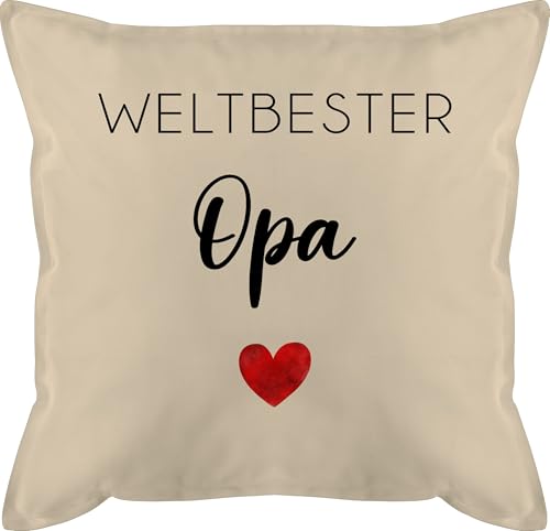 Kissen 50x50 - Weltbester Opa | Geschenkidee Großvater | Geschenk Opi | Bester Opa Präsent - 50 x 50 cm - Beige - Geschenke für opas großeltern Grandpa Grandad Grossvater Opa, Kissen 50x50 - Weltbester Opa | Geschenkidee Großvater | Geschenk Opi | Bester Opa Präsent - 50 x 50 cm - Beige - Geschenke für opas großeltern Grandpa Grandad Grossvater Opa, von Shirtracer