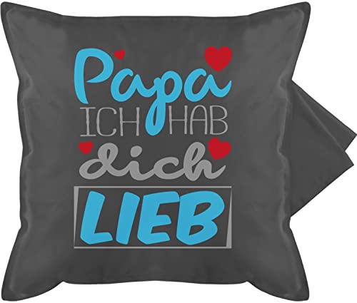 Shirtracer Kissenbezug - Geschenk zum Vatertag - Papa Ich hab Dich lieb - 50 x 50 cm - Grau - papatagsgeschenk i Love Daddy Kissen männertagsgeschenk Liebe Himmelfahrt Geschenke fatertagsgeschenke von Shirtracer