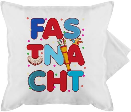 Kissenbezug - Karneval & Fasching - Kissen - Fastnacht Schriftzug I Fastnacht I Fasnacht I Fasnet - 50 x 50 cm - Weiß - karnevalskissen Fasching- kissenhülle sofakissen mit Carnevale Cushion Cover von Shirtracer