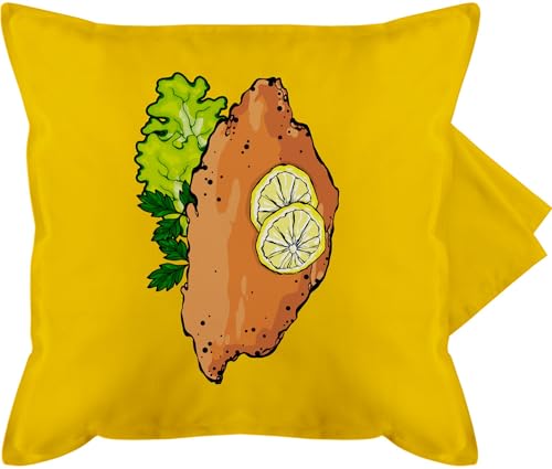 Kissenbezug - Karneval & Fasching - Kissen - Schnitzel Kostüm - 50 x 50 cm - Gelb - karnevalskissen Fasching- sofakissen mit Carnevale Cushion Cover Karnevals Faschings Verkleidet Carnival karneva von Shirtracer