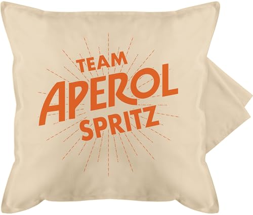 Kissenbezug - Karneval & Fasching - Kissen - Team Aperol Spritz JGA I Mädelsabend Spritztour Aperol Geschenk - 50 x 50 cm - Beige Natur - karnevalskissen Fasching- apperol kissenhülle von Shirtracer