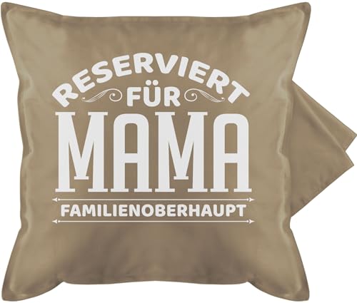 Kissenbezug - Reserviert für Mama - 50 x 50 cm - Beige - mutter tags geschenke kissenhülle mamatags besten mamas mama's muttertagsgeschenke mum mother zum muttertag mothers day mami mütter mommy von Shirtracer