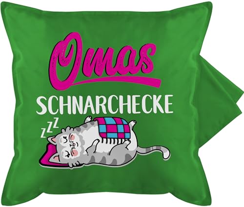 Kissenbezug - Oma Großmutter - Omas Schnarchecke Katze - weiß/Fuchsia - 50 x 50 cm - Grün - Geschenk Weihnachten oma-Geschenke omi ruheplatz kissenhüllen für Kissen Grandma bezug Geschenke Fuer Kissenbezug - Oma Großmutter - Omas Schnarchecke Katze - weiß/Fuchsia - 50 x 50 cm - Grün - Geschenk Weihnachten oma-Geschenke omi ruheplatz kissenhüllen für Kissen Grandma bezug Geschenke Fuer von Shirtracer