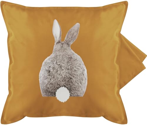 Kissenbezug - Osterkissen - Ostern Hase Hasen Hasenmotiv - 50 x 50 cm - Gelb - ostergeschenk für eltern osterhasen kissenhüllen kissen ostergeschenke osterngeschenke bezug hasenkissen kissenhülle von Shirtracer