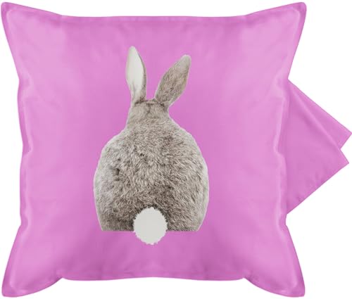 Kissenbezug - Osterkissen - Ostern Hase Hasen Hasenmotiv - 50 x 50 cm - Pink - ostergeschenke ostermotiv bezüge osterngeschenke kissen ostergeschenk kleinigkeit hasenkissen osterhasen kissenhülle von Shirtracer