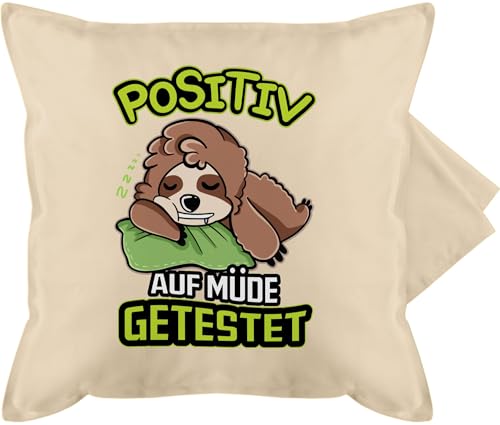 Kissenbezug - Statement Kissen mit Sprüchen - Positiv auf Müde getestet - 50 x 50 cm - Beige Natur - spruch lustig bedruckte+kissen+mit+spruch sprüche sloth pillow faultier kissenhülle spruechen Kissenbezug - Statement Kissen mit Sprüchen - Positiv auf Müde getestet - 50 x 50 cm - Beige Natur - spruch lustig bedruckte+kissen+mit+spruch sprüche sloth pillow faultier kissenhülle spruechen von Shirtracer