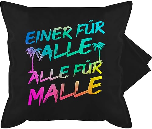 Shirtracer Kissenbezug - Urlaub Kissen - Malle für Alle - Einer für alle Alle für Malle - 50 x 50 cm - Schwarz - Mallorca Party von Shirtracer