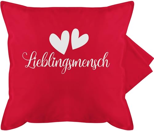 Shirtracer Kissenbezug - Valentinstag Partner Kissen Ideen - Lieblingsmensch - 50 x 50 cm - Rot - valentinsgeschenke Liebe kissenbezüge Valentin Geschenk Beziehung sofakissen valetinstagsgeschenke von Shirtracer