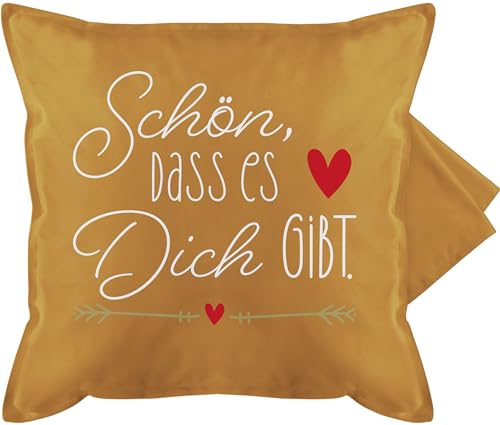 Kissenbezug - Valentinstag Partner Kissen Ideen - Schön dass es dich gibt - Geschenke für Frauen Weihnachts-Geschenk Geschenkideen Freundin Schwester Lieblingsmensch Weihnachten - 50 x 50 cm - Gelb von Shirtracer