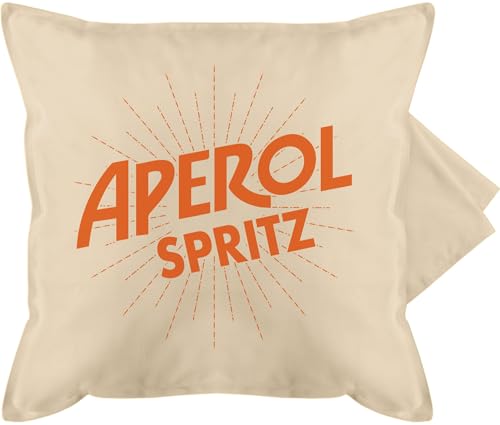 Kissenbezug - & Fasching - Kissen - Aperol Spritz Kostüm I Karneval Kostüm Aperol Spritz - 50 x 50 cm - Beige Natur - grau karnevalskissen fasching- sauf pillow sofakissen mit carnevale saufen von Shirtracer