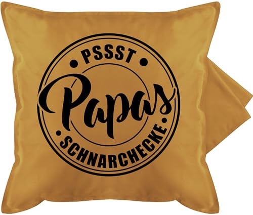 Kissenbezug - zum Vatertag - Papas Schnarchecke Badge I Papa Geschenk I Geburtstag Weihnachten - 50 x 50 cm - Gelb - kissenhülle Kissen vateetagsgeschenk für vatertahsgeschenke papatagsgeschenk von Shirtracer