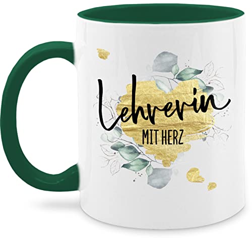 Tasse Tassen 325ml - Lehrerin mit Herz - Abschiedsgeschenk Weihnachten - 325 ml - Petrolgrün - wärmende geschenk geschenke für lehrerinnen abschied kaffee fuer zum abschluss lieblingslehrerin von Shirtracer