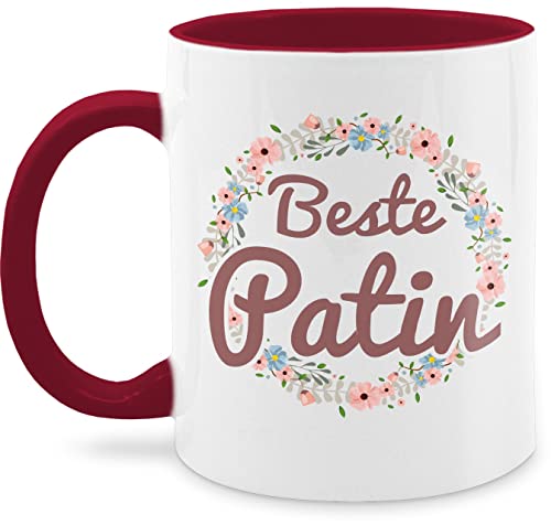 Tassen 325ml - Patentante - Beste Patin Tasse - 325 ml - Bordeauxrot - geschenk geschenke für lieblings kaffeetasse weihnachten teetassen die teetasse zu wärmende von Shirtracer