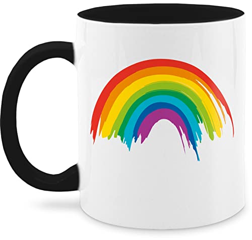 Tasse Tassen 325ml - Pride Flagge - Regenbogen LGBT & LGBTQ - 325 ml - Schwarz - lgbtqia rainbow kaffeetasse lqbtq flag teetasse csd kaffeebecher gay nur noch eine pflanze lesbian kleidung von Shirtracer