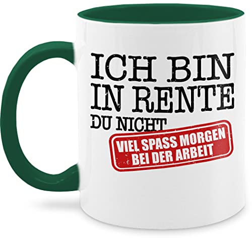 Tasse Tassen 325ml - Rente Geschenk Rentner - Ich bin in Rente. Du nicht. Viel spaß morgen auf der Arbeit - rot/schwarz - 325 ml - Petrolgrün - rentn rente+tasse rentne geschenke für neue von Shirtracer