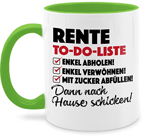 Tasse Tassen 325ml - Geschenk Rentner - Rente To Do-Liste - 325 ml - Hellgrün - geschenke für rentnerinnen rentnertassen 2023 rentenbeginn - schokotasse ruhestandsgeschenk mann von Shirtracer