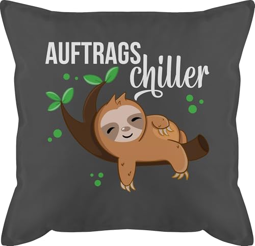 Kissen 50x50 - Statement Sprüchen - Auftragschiller mit Faultier weiß - 50 x 50 cm - Grau - spruch bezug und fuellung sprüche sofakissen lustigem spruechen kopfkissen bedruckt frohes neues jahr Kissen 50x50 - Statement Sprüchen - Auftragschiller mit Faultier weiß - 50 x 50 cm - Grau - spruch bezug und fuellung sprüche sofakissen lustigem spruechen kopfkissen bedruckt frohes neues jahr von Shirtracer