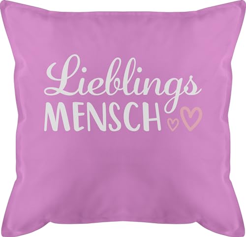 Shirtracer Kissen 50x50 - Valentinstag Partner Ideen - Lieblingsmensch Schriftzug - 50 x 50 cm - Pink - valetinstagsgeschenke mit bezug und füllung Valentinstagsgeschenk kopfkissen valentinsgeschenk von Shirtracer