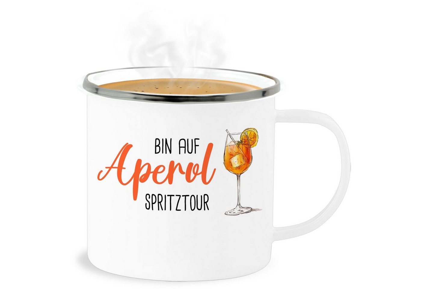 Shirtracer Becher Bin auf Aperol Spritztour JGA Mädelsabend Spritz Tour, Stahlblech, Karneval und Fasching Deko von Shirtracer