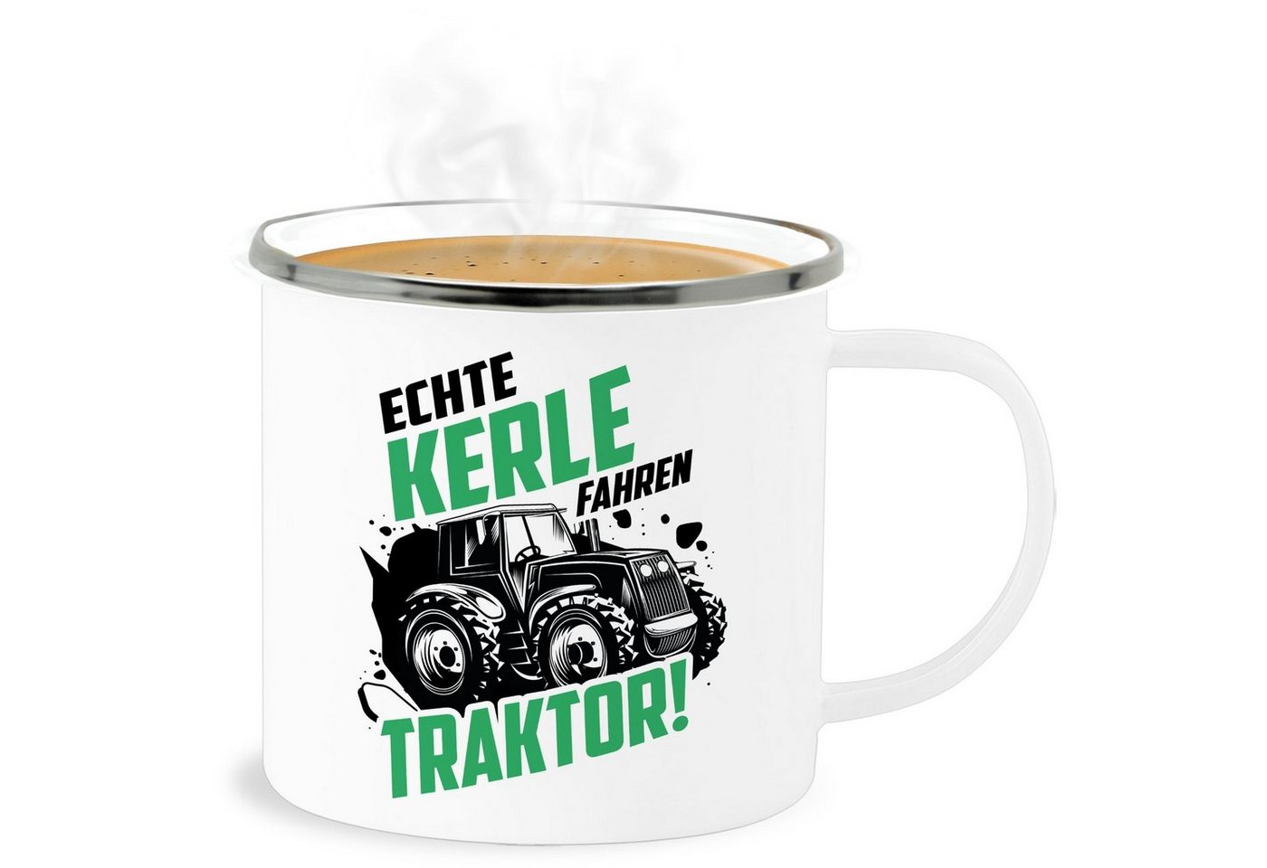 Shirtracer Becher Echte Kerle fahren Traktor Trecker Landwirt Bauer Geschenk, Stahlblech, Traktor von Shirtracer