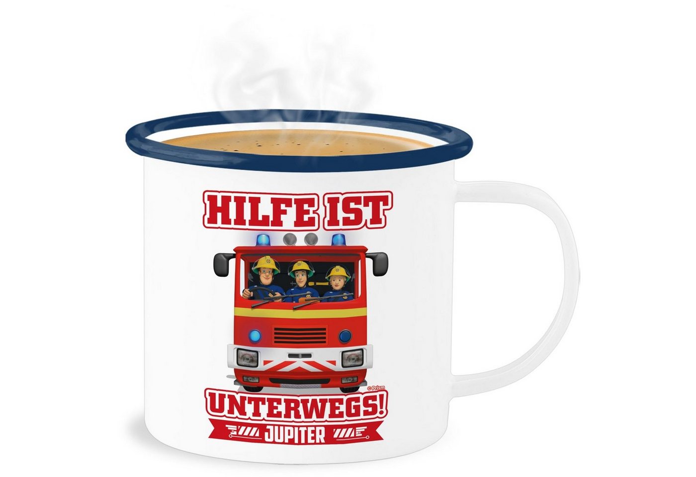 Shirtracer Becher Hilfe ist Unterwegs - Sam & Jupiter, Stahlblech, Feuerwehrmann Sam Tasse von Shirtracer