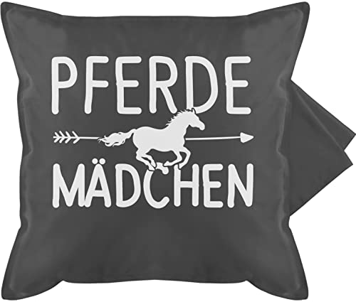 Kissenbezug - Kissen - Pferde Mädchen - Pferdemädchen - 50 x 50 cm - Grau - sofakissen pferd statement kissenbezüge reit pferdesport gurli pferdefans reiterinnen couch pferdemotiv reitlehrerin von Shirtracer