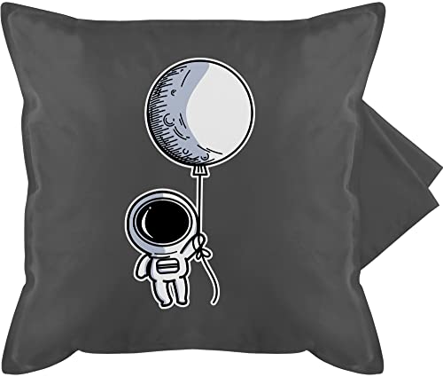 Shirtracer Kissenbezug - Deko Kissen Kinder Mädchen & Jungen - Astronaut mit Luftballon - 50 x 50 cm - Grau - Astronauten kissenhülle Luftballons bezug gurli von Shirtracer