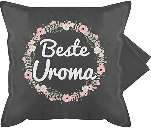 Kissenbezug - Oma Großmutter - Beste Uroma Geschenk - 50 x 50 cm - Grau - groseltern uromas kissen für omis weimachtsgeschenke granny omi geschenke geschenk+oma weihnachten grandmas urlioma von Shirtracer