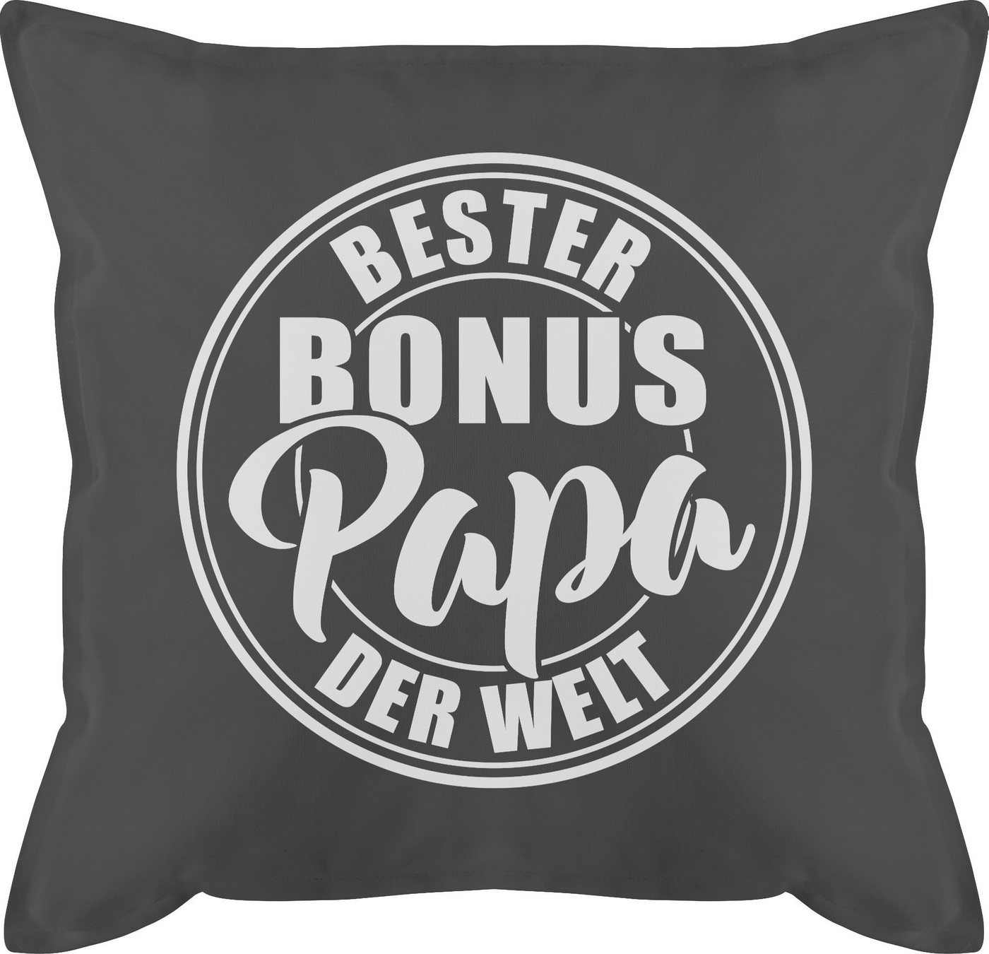 Shirtracer Dekokissen Bester bonus Papa der Welt - weiß, Vatertagsgeschenk Kissen von Shirtracer