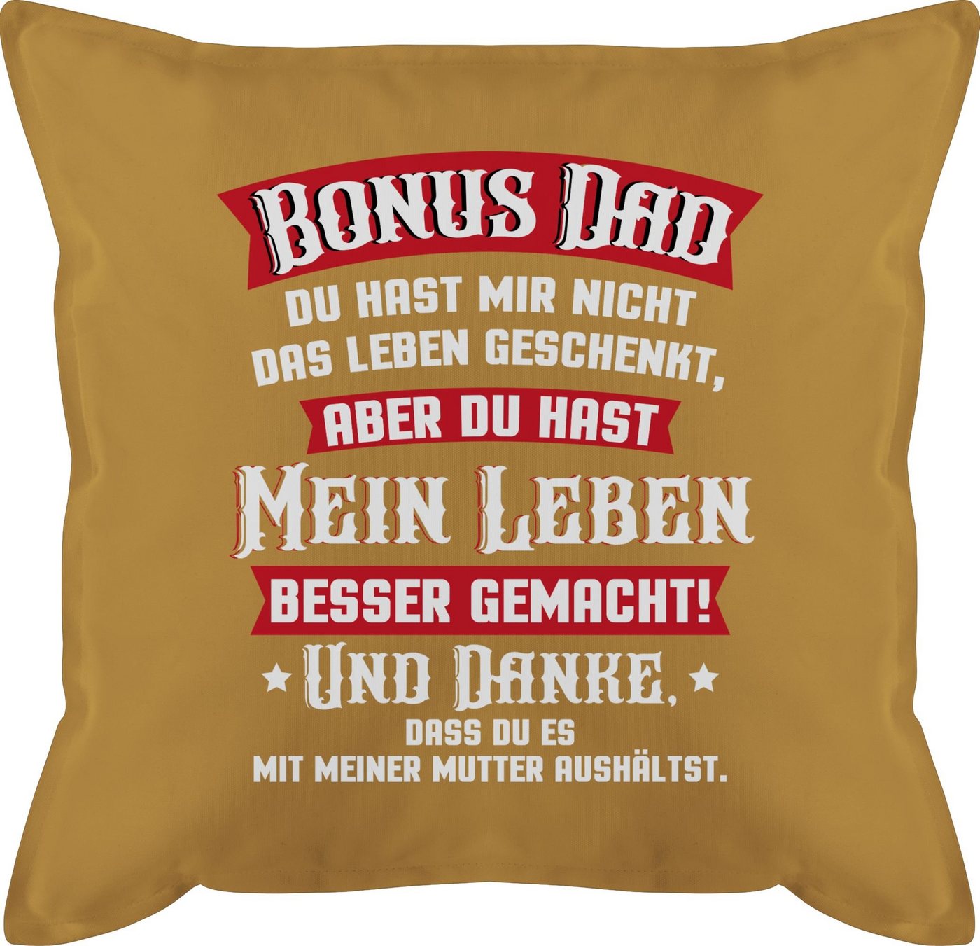 Shirtracer Dekokissen Bonus Dad - rot/weiß, Vatertagsgeschenk Kissen von Shirtracer