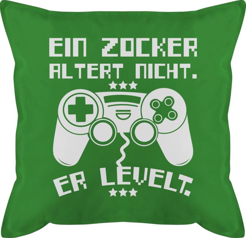 Shirtracer Dekokissen Ein Zocker altert nicht - er levelt weiß, Deko-Kissen mit Spruch Shirtracer Dekokissen Ein Zocker altert nicht - er levelt weiß, Deko-Kissen mit Spruch von Shirtracer