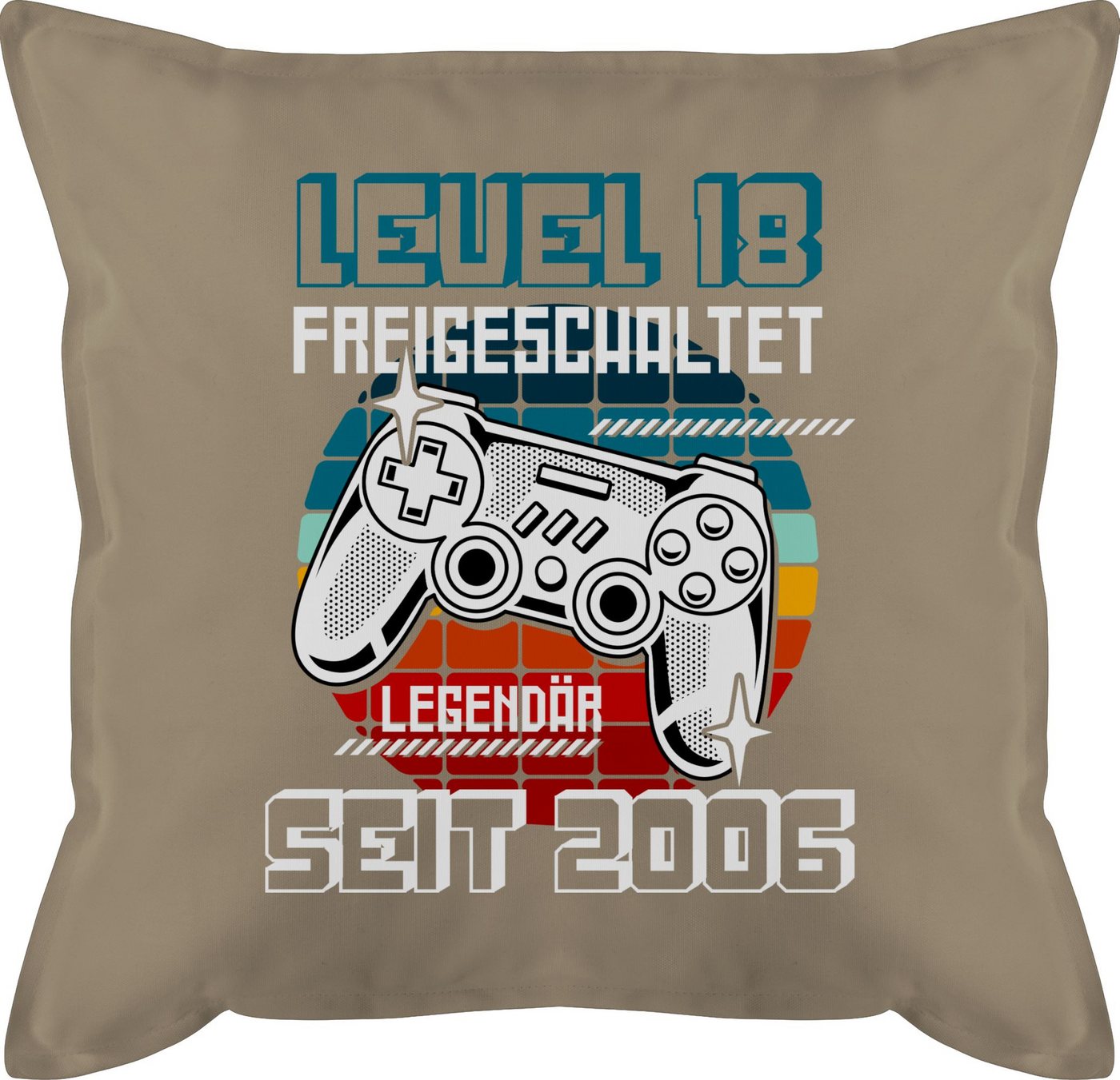 Shirtracer Dekokissen Geschenke 18 Geburtstag Geschenkidee - Level 18 freigeschaltet legendä, 18. Geburtstag Kissen von Shirtracer