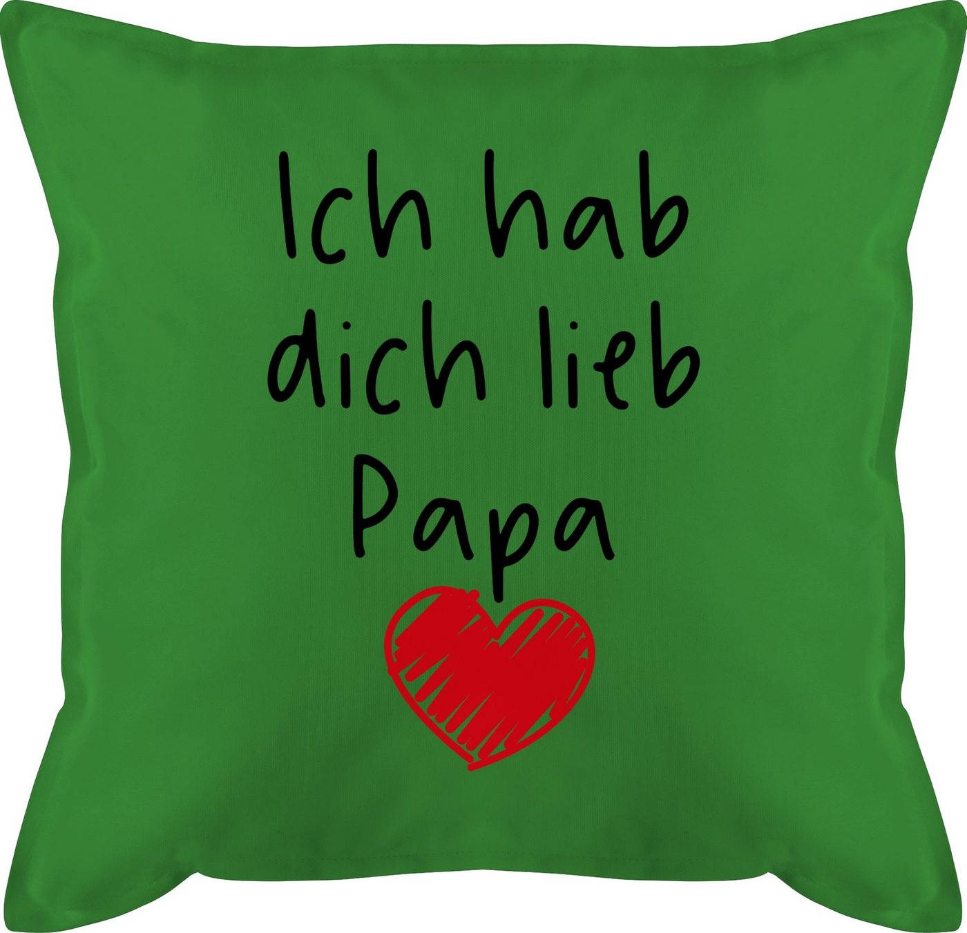 Shirtracer Dekokissen Ich hab dich lieb Papa Herz schwarz, Vatertagsgeschenk Kissen von Shirtracer