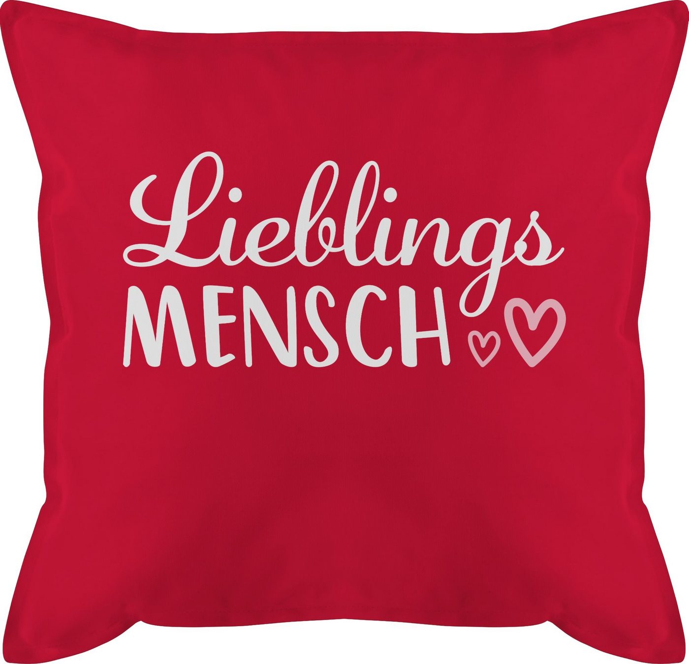 Shirtracer Dekokissen Lieblingsmensch Schriftzug, Dekokissen Valentinstag Geschenk von Shirtracer