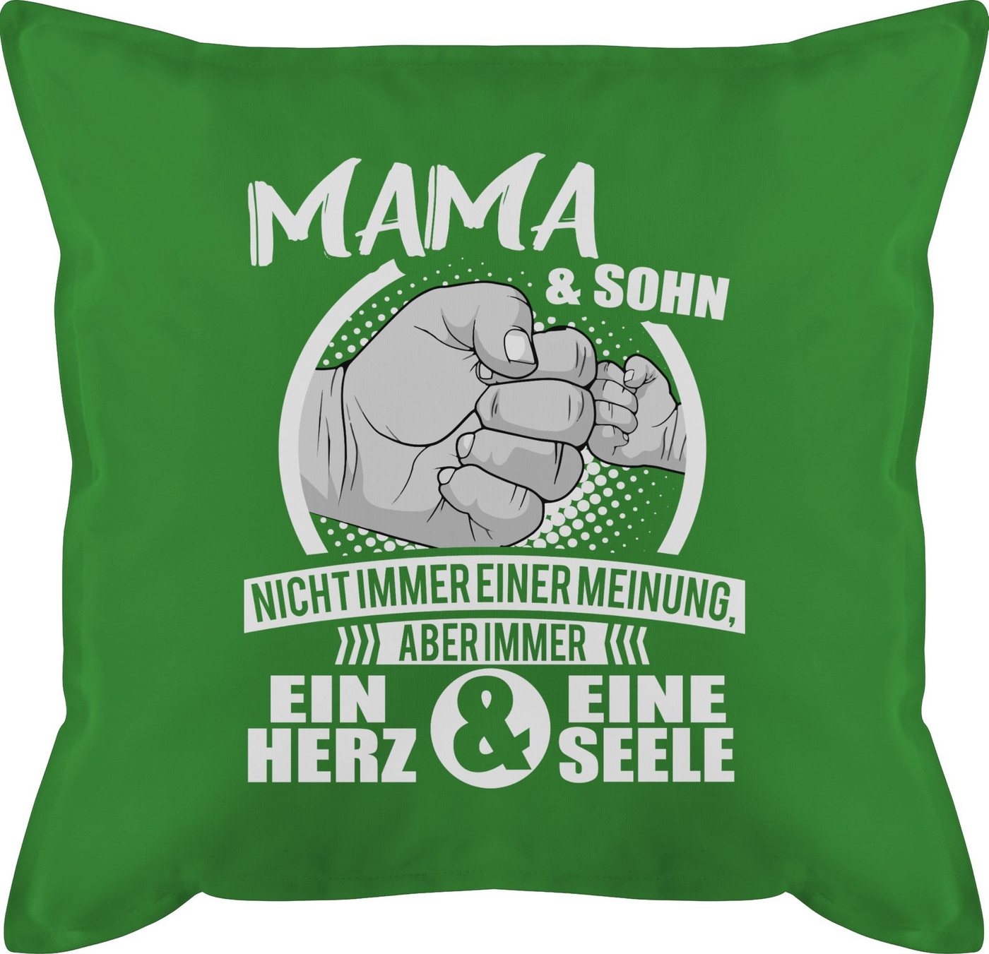 Shirtracer Dekokissen Mama & Sohn Immer ein Herz & eine Seele, Muttertagsgeschenk von Shirtracer