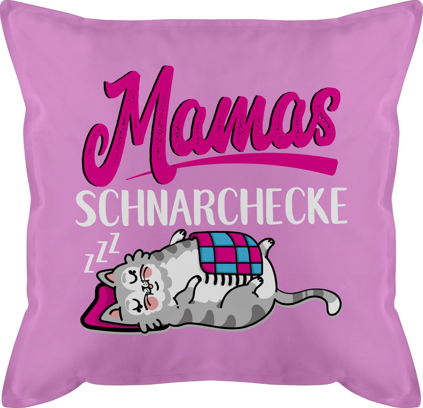 Shirtracer Dekokissen Mamas Schnarchecke Katze - weiß/fuchsia, Mama von Shirtracer