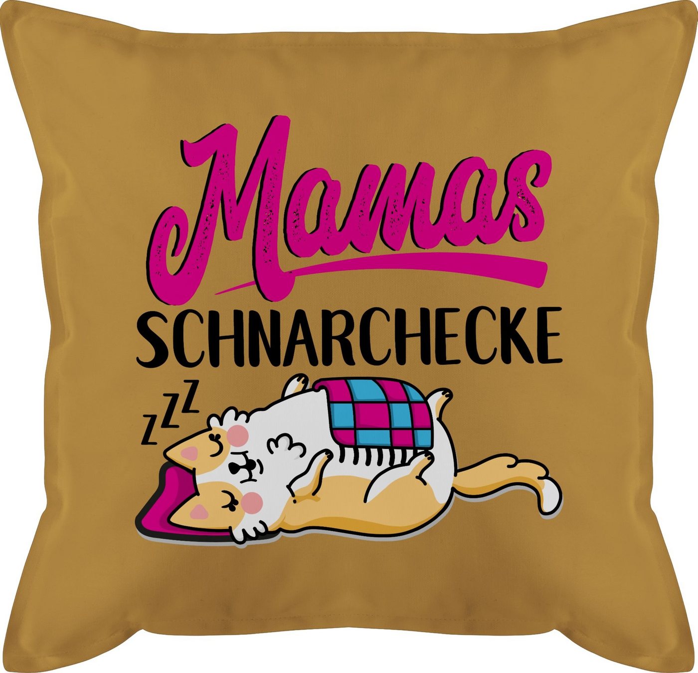 Shirtracer Dekokissen Mamas Schnarchecke - schwarz/fuchsia, Muttertagsgeschenk von Shirtracer