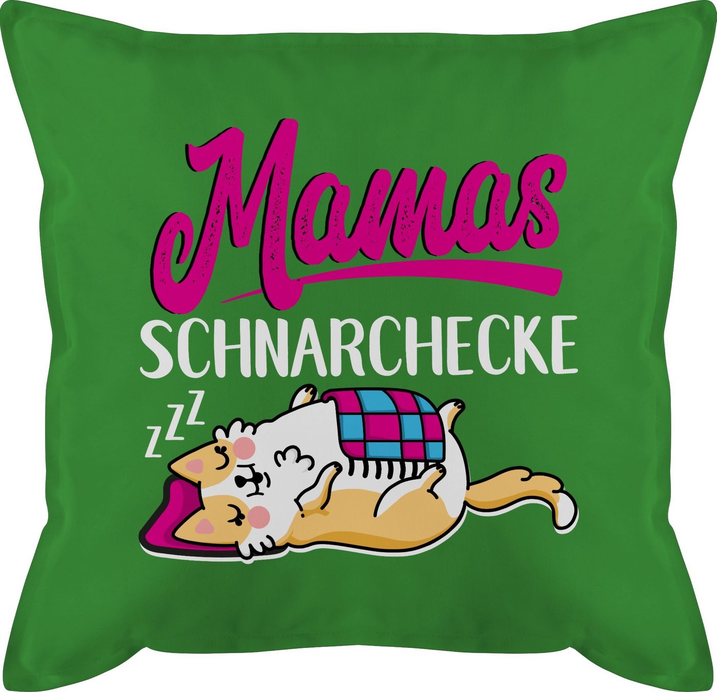 Shirtracer Dekokissen Mamas Schnarchecke - weiß/fuchsia, Muttertagsgeschenk von Shirtracer