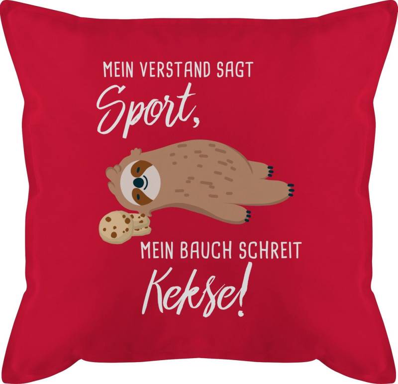 Shirtracer Dekokissen Mein Bauch schreit Kekse! Faultier, Deko-Kissen mit Spruch von Shirtracer